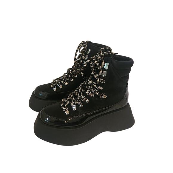 NIB Circus Sam Edelman Gail Lace Up Platform Boots Black 8.5M - Picture 3 of 8